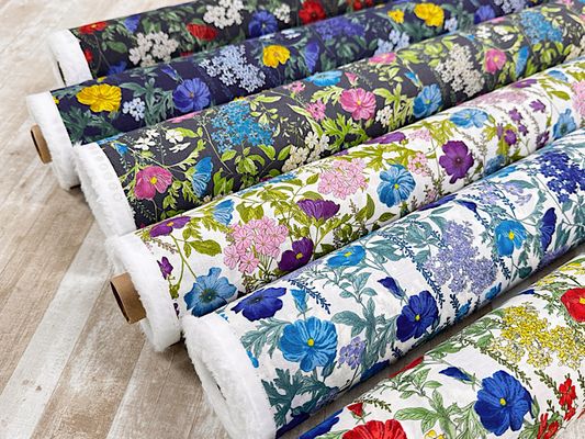 高密度80ローンフラワープリント「ポピーフィールズ」