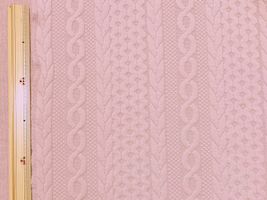 アラン風ロービングジャカードニットくすみピンク