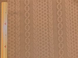 アラン風ロービングジャカードニットココア