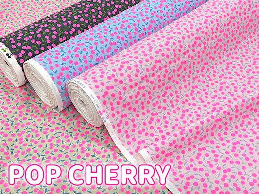 ネオンチェリーのシーチングプリント