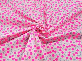 ネオンチェリーのシーチングプリント_拡大イメージ