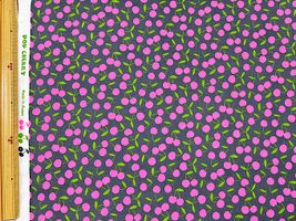 ネオンチェリーのシーチングプリント_拡大イメージ