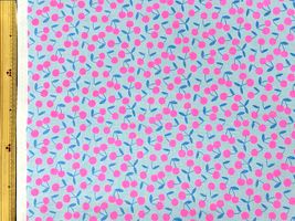 ネオンチェリーのシーチングプリントライトブルー