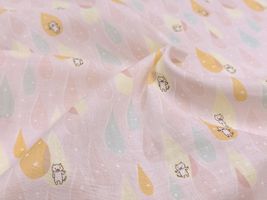 コットンこばやし きらきら雫猫のダブルガーゼプリント_拡大イメージ