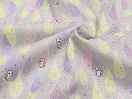 コットンこばやし きらきら雫猫のダブルガーゼプリント_拡大イメージ