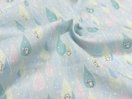 コットンこばやし きらきら雫猫のダブルガーゼプリント_拡大イメージ