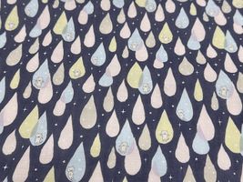 コットンこばやし きらきら雫猫のダブルガーゼプリント_拡大イメージ