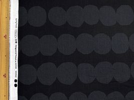 シーチングプリント un/no「DOT AETE」ブラック地×グレードット