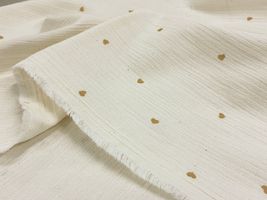 【現品限り特価】高島ちぢみダブルガーゼプリント「ミニハート」_拡大イメージ