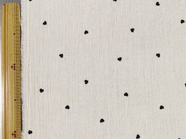 【現品限り特価】高島ちぢみダブルガーゼプリント「ミニハート」ブラック