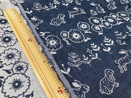 Exclusive Collection 播州織ダブルガーゼジャカード花と兎