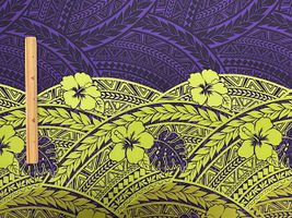 T/Cハワイアンプリント「ハイビスカスパターン」_拡大イメージ