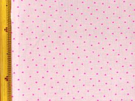 小さなネオンハートのシーチングプリントうすピンク