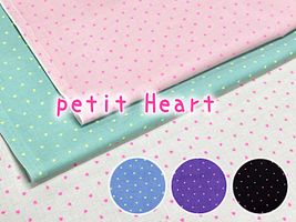 小さなネオンハートのシーチングプリント_拡大イメージ