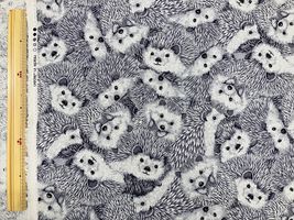 【現品限り特価】ぎゅうぎゅう綿麻キャンバスプリント「はりねずみ」グレー