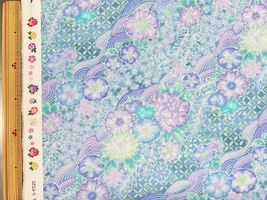 『Hoyoka』辻が花文様調インクジェットシーチングプリントターコイズ系