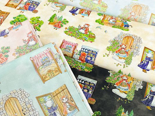 『Hoyoka』赤ずきんにゃんのシーチングプリント