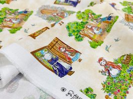 『Hoyoka』赤ずきんにゃんのシーチングプリント_拡大イメージ