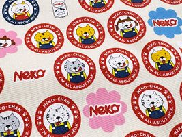 コットンこばやし ペロNEKOちゃんのコットンキャンバスプリントミルク