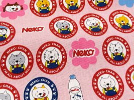 コットンこばやし ペロNEKOちゃんのコットンキャンバスプリントピンク