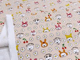 コットンこばやし コットンキャンバスプリント「うさねこ」_拡大イメージ
