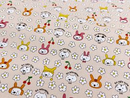 コットンこばやし コットンキャンバスプリント「うさねこ」_拡大イメージ