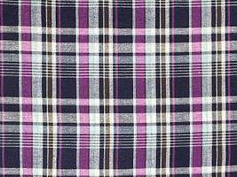 Exclusive Collection 西脇産先染綿麻マドラスチェックパープル×グレー