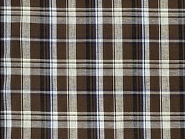 Exclusive Collection 西脇産先染綿麻マドラスチェックブラウン系