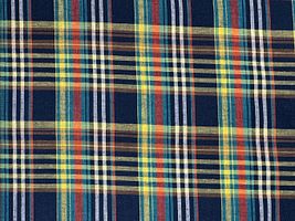 Exclusive Collection 西脇産先染綿麻マドラスチェックイエロー×ネイビー