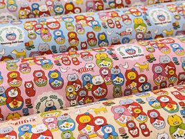 コットンこばやし コットンキャンバスプリント「ネコリョーシカ」_拡大イメージ