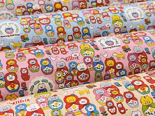 コットンこばやし コットンキャンバスプリント「ネコリョーシカ」