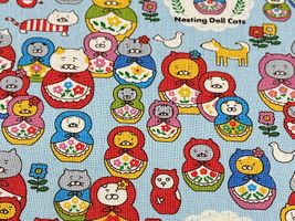 コットンこばやし コットンキャンバスプリント「ネコリョーシカ」_拡大イメージ