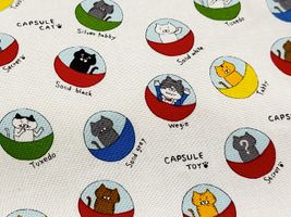 コットンこばやし ガチャ猫のコットンキャンバスプリントオフ白