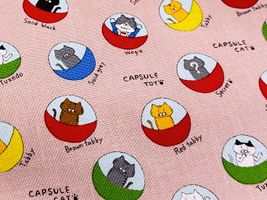 コットンこばやし ガチャ猫のコットンキャンバスプリントピンク