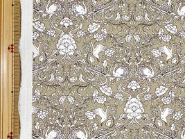 コットンこばやし ブロードプリント「北欧調ロイヤルスワン」ベージュ