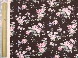 コットンこばやし 綺麗な薔薇のコットンキャンバスブラウン