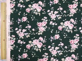 コットンこばやし 綺麗な薔薇のコットンキャンバスダークグリーン
