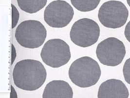 北欧調 にじみ水玉の オックスプリント濃グレー系