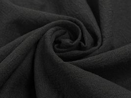 新・綿麻先染めワッシャー無地ブラック