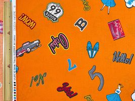 シャーティングプリント小関鈴子コレクション「レトロアメリカン」オレンジ