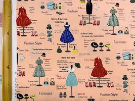 シャーティングプリント 小関鈴子コレクション「Fashion style」サーモンピンク