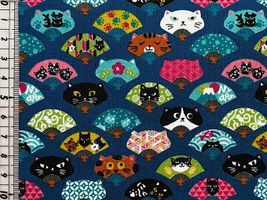 スケアープリント にゃんこだ和「せんすだにゃー」ブルー