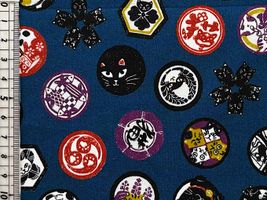 スケアープリント にゃんこだ和「かもんだにゃー」ブルー