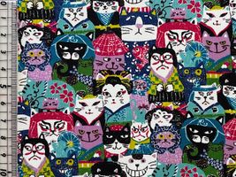 スケアープリント にゃんこだ和「かぶきだにゃー」ターコイズ系