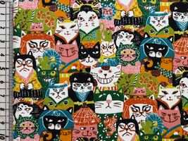 スケアープリント にゃんこだ和「かぶきだにゃー」グリーン系