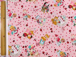 シャーティングプリント 松山敦子30`sCollection「アニマルソーイング」ピンク