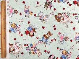 シャーティングプリント 松山敦子30`sCollection「アニマルソーイング」ミント