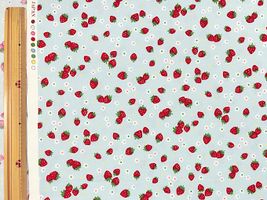 シャーティングプリント 松山敦子30`sCollection「かわいいイチゴ」ライトブルー