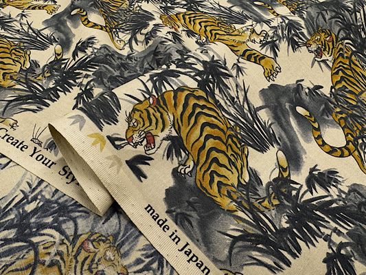 ヴィンテージシーチングプリントCreate Your Style「虎」