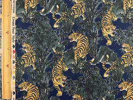 ヴィンテージシーチングプリントCreate Your Style「虎」ネイビー